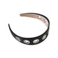 Gifty - Simple Punk Style PU Leather Alloy Detail Headband