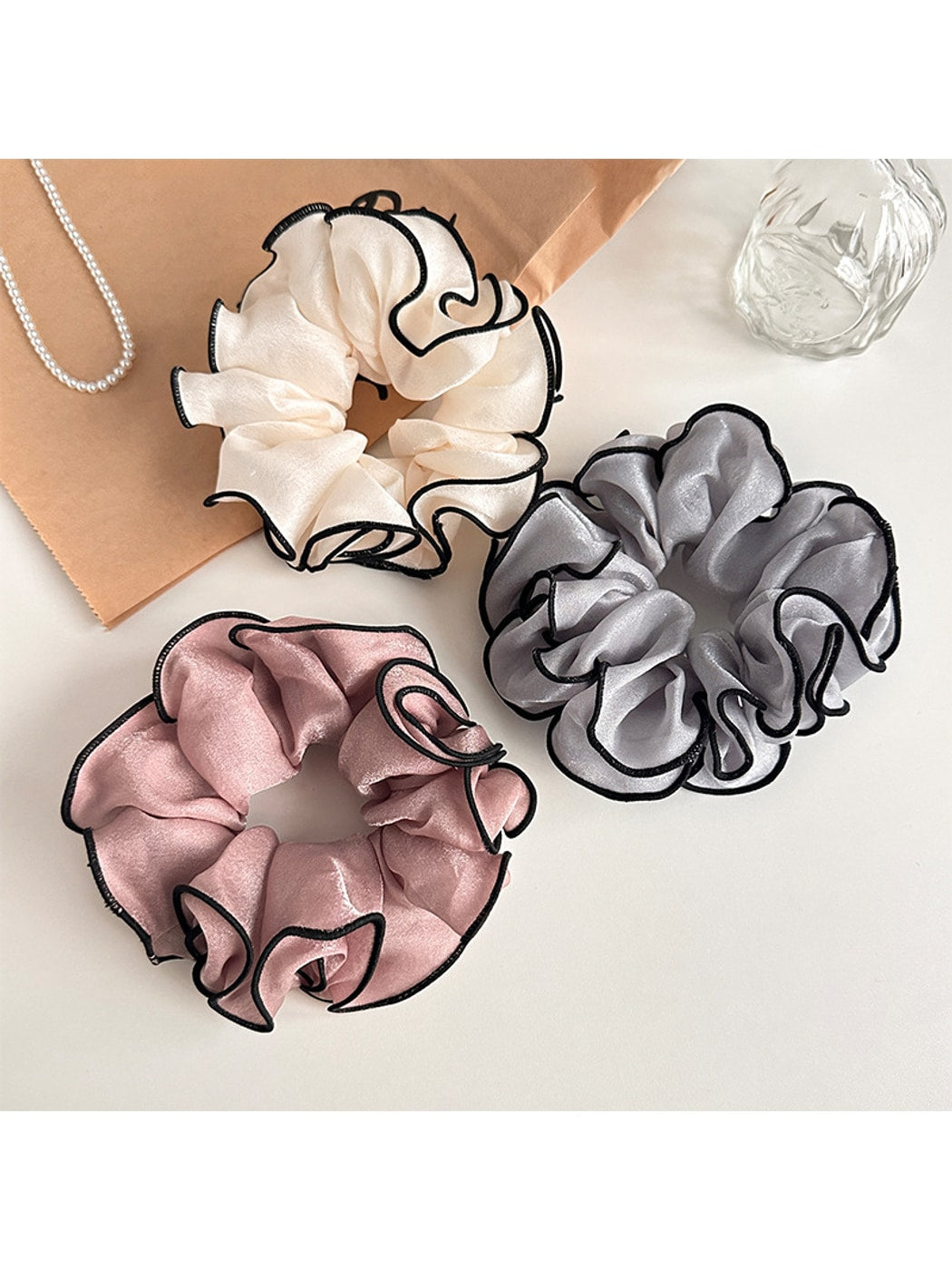 Gifty - Polyester Double Layer Luster Finish Scrunchie