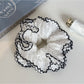 Gifty - Black Edge Polka Dot Ruched Scrunchie