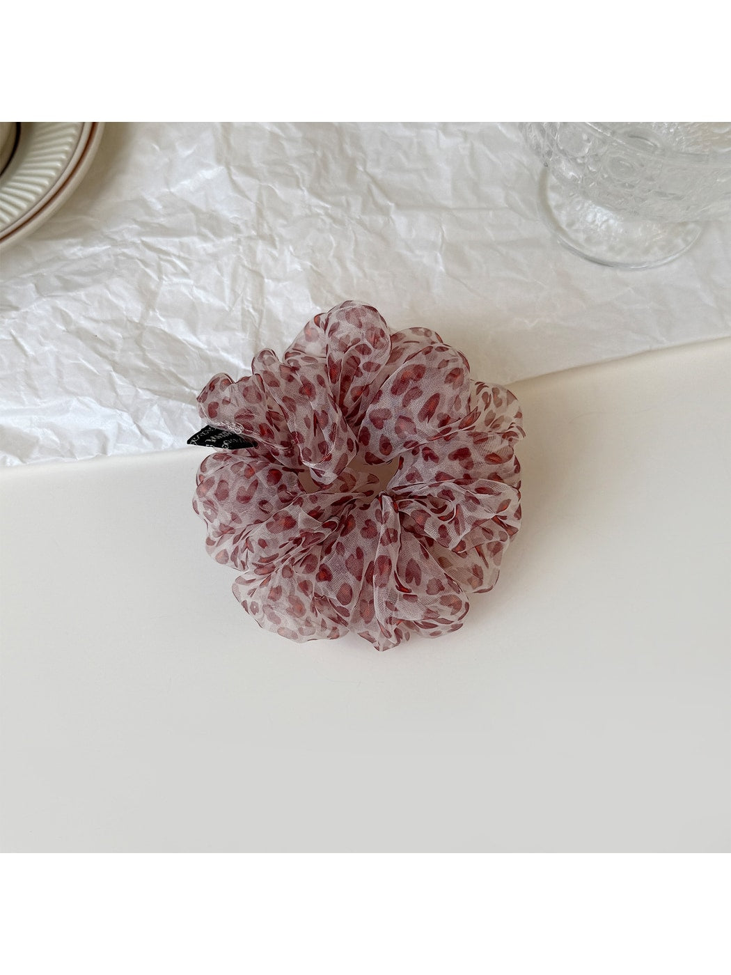 Gifty - Floral Print Ruffled Organza Look Scrunchie