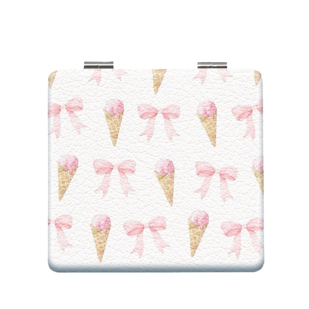 Mirroray - Foldable Fruit and Bow Print Makeup Mirror