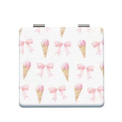 Mirroray - Foldable Fruit and Bow Print Makeup Mirror