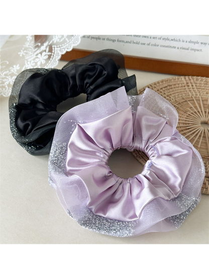 Gifty - Sheer Mesh Edge Rhinestone Hair Tie