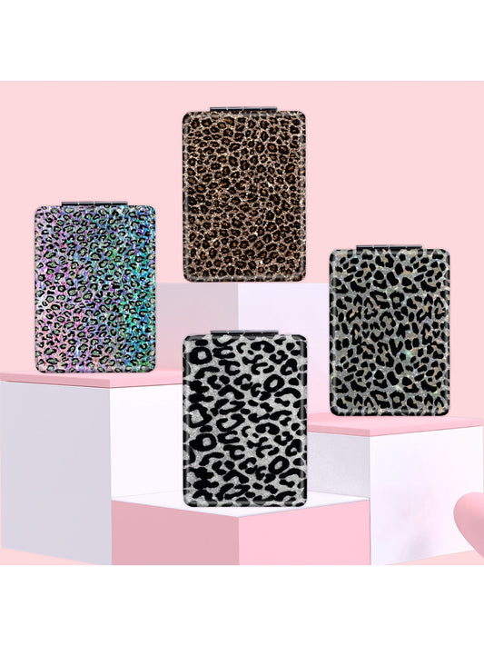 Mirroray - Leopard Pattern Rectangular Folding Makeup Mirror