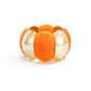 Lovra vintage textured link bracelet wrapped around a jewelry display stand