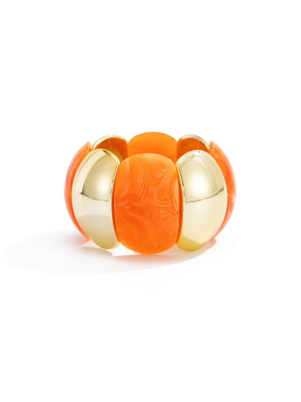 Lovra vintage textured link bracelet wrapped around a jewelry display stand