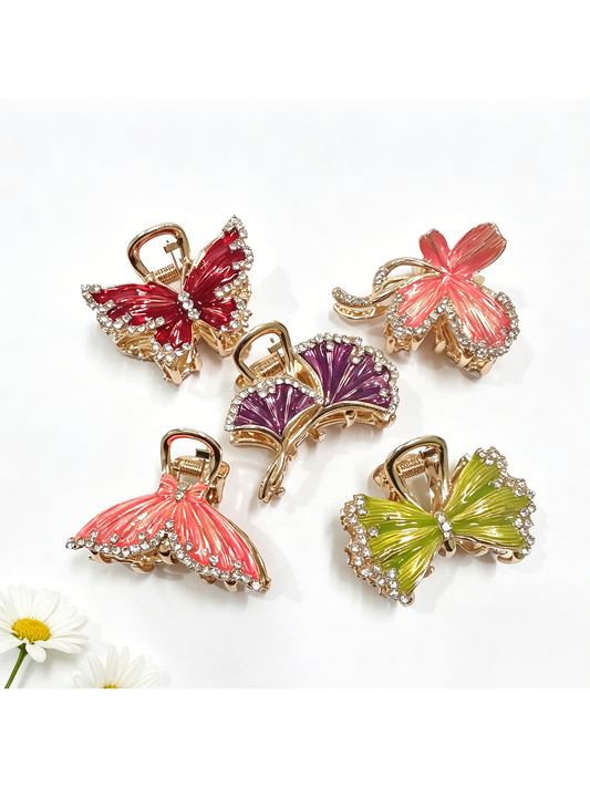 Beau - Bow Shape Glossy Alloy Hair Claw Clip