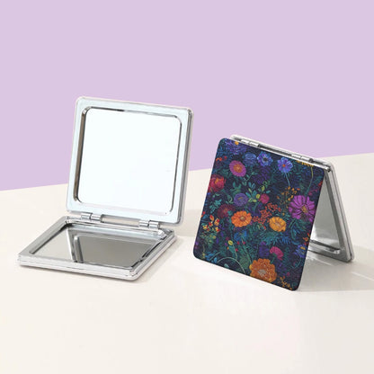 Mirroray - Foldable Floral Print Compact Makeup Mirror
