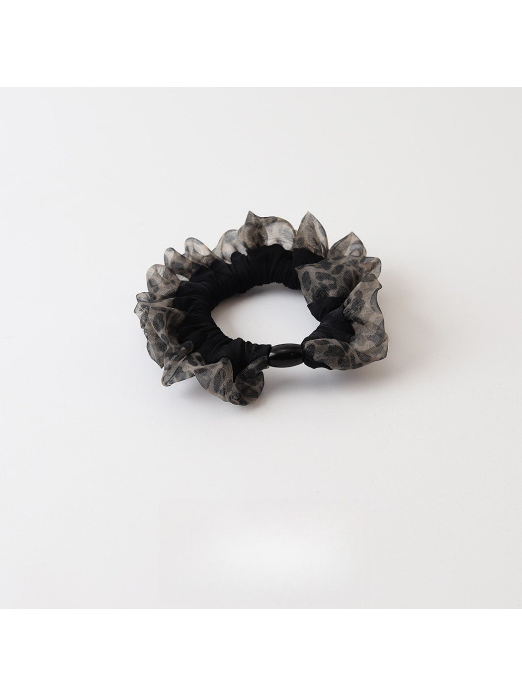 Gifty - Ruched Mesh Splice Patterned Scrunchie