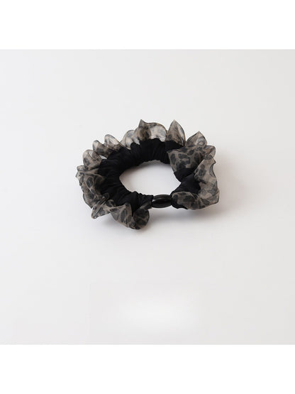 Gifty - Ruched Mesh Splice Patterned Scrunchie