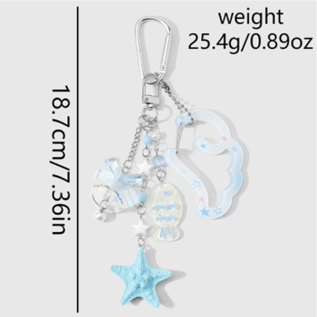 Keypus - Cute Blue Starfish Design Keychain