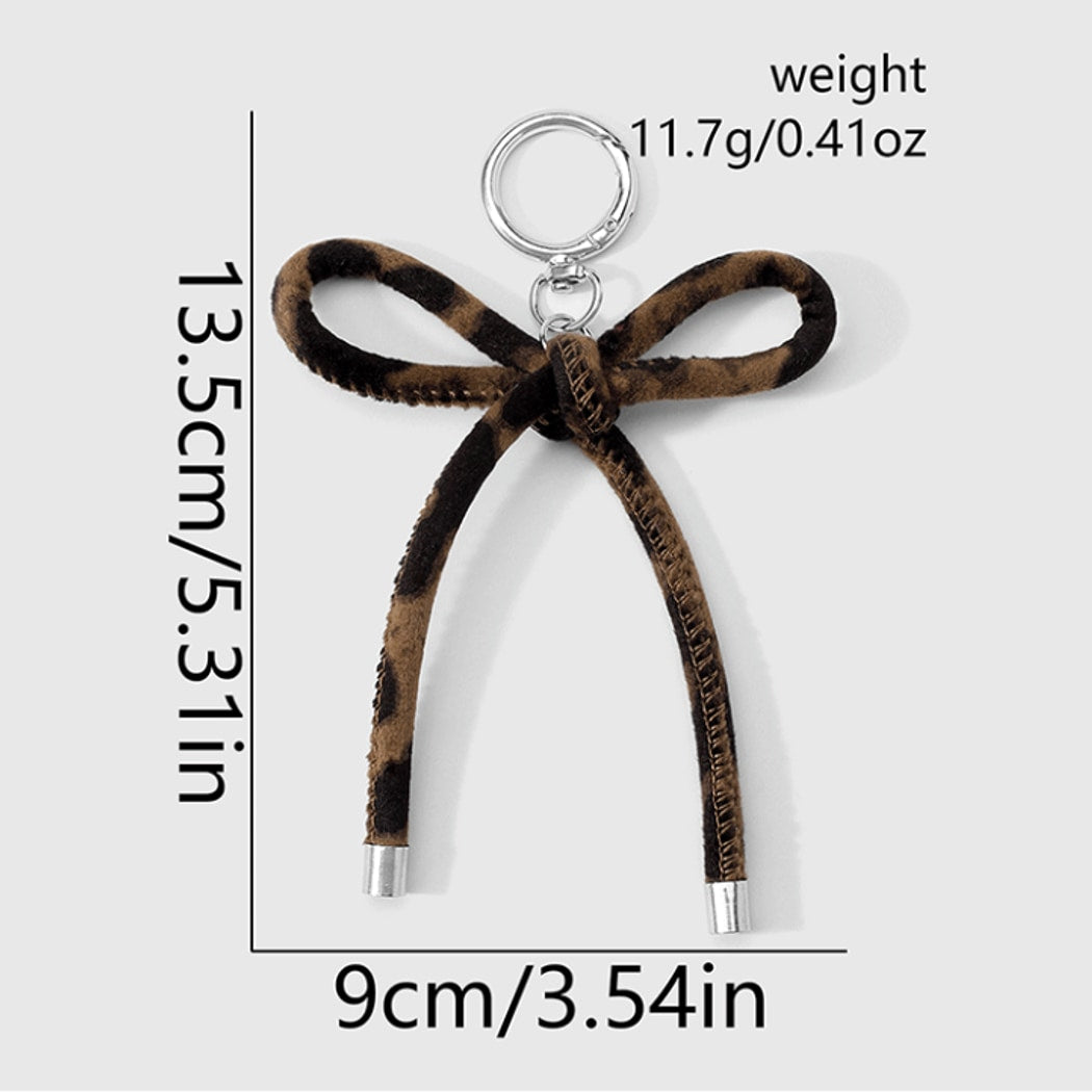 Keypus - Vintage Leopard Print Bow Keychain