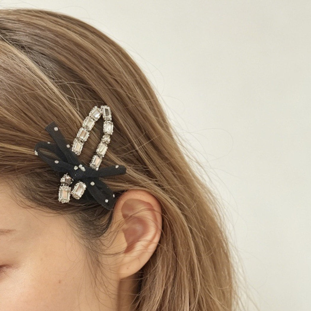 Beau - Polka Dot Bow Decorative Hair Clip