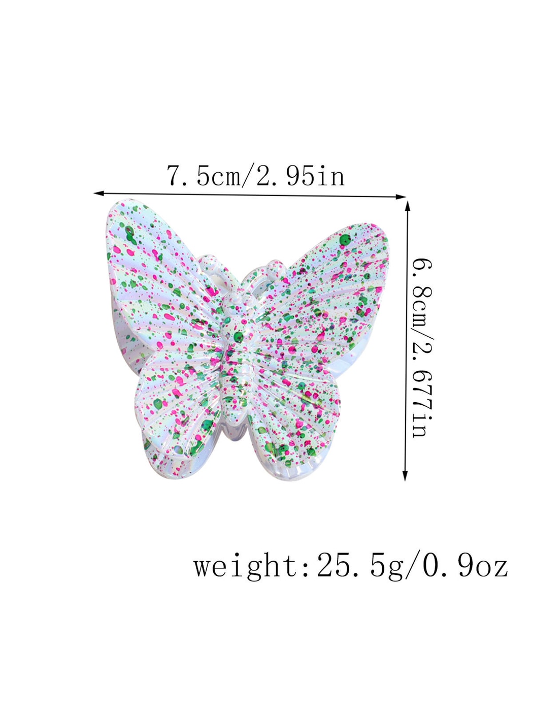 Beau - Printed Butterfly Plastic Fashion Hair Claw Clip