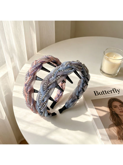Gifty - Women's Braided Embellished Wide Headband