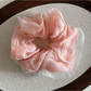 Gifty - Solid Mesh Lace Trim Oversized Scrunchie