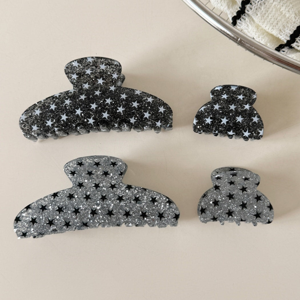 Beau - Sparkly Star Pattern Acrylic Claw Clip