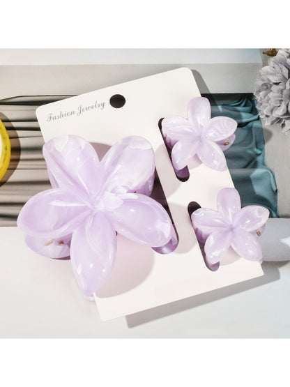 Beau - Marbled Frangipani Hair Clips Set