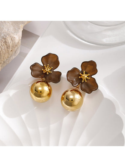 Earedge - Chic Flower Drop Earrings