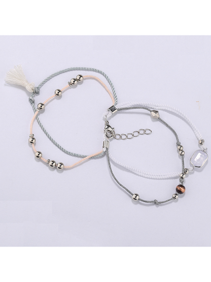 Lovra - Fashionable Beaded Tassel Pendant Bracelet