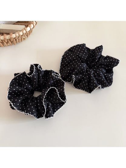 Gifty - Ruffled Polka Dot Scalloped Edge Scrunchie