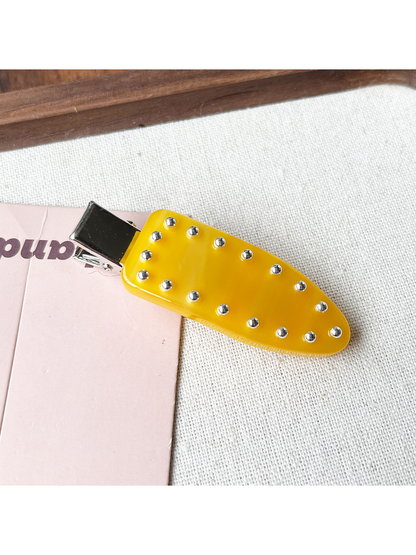 Beau - Geometric Ring Detail Acetate Duckbill Hair Clip