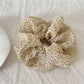 Gifty - Ruffled Polka Dot Fabric Scrunchie Hair Tie