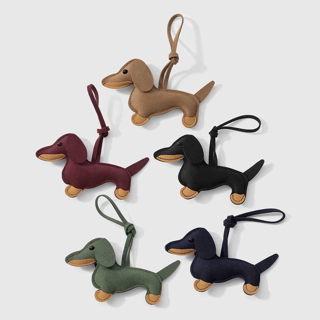 Keypus - Color Block Cute Dachshund Shape Keychain