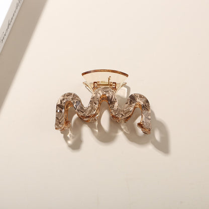 Beau - Geometric Acetate Hollow Wave Claw Hair Clip