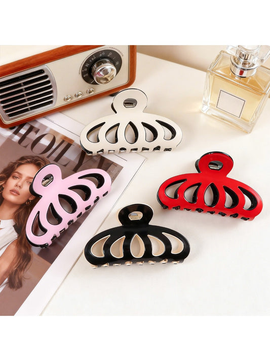 Beau - Color Block Hollow Out Claw Clip