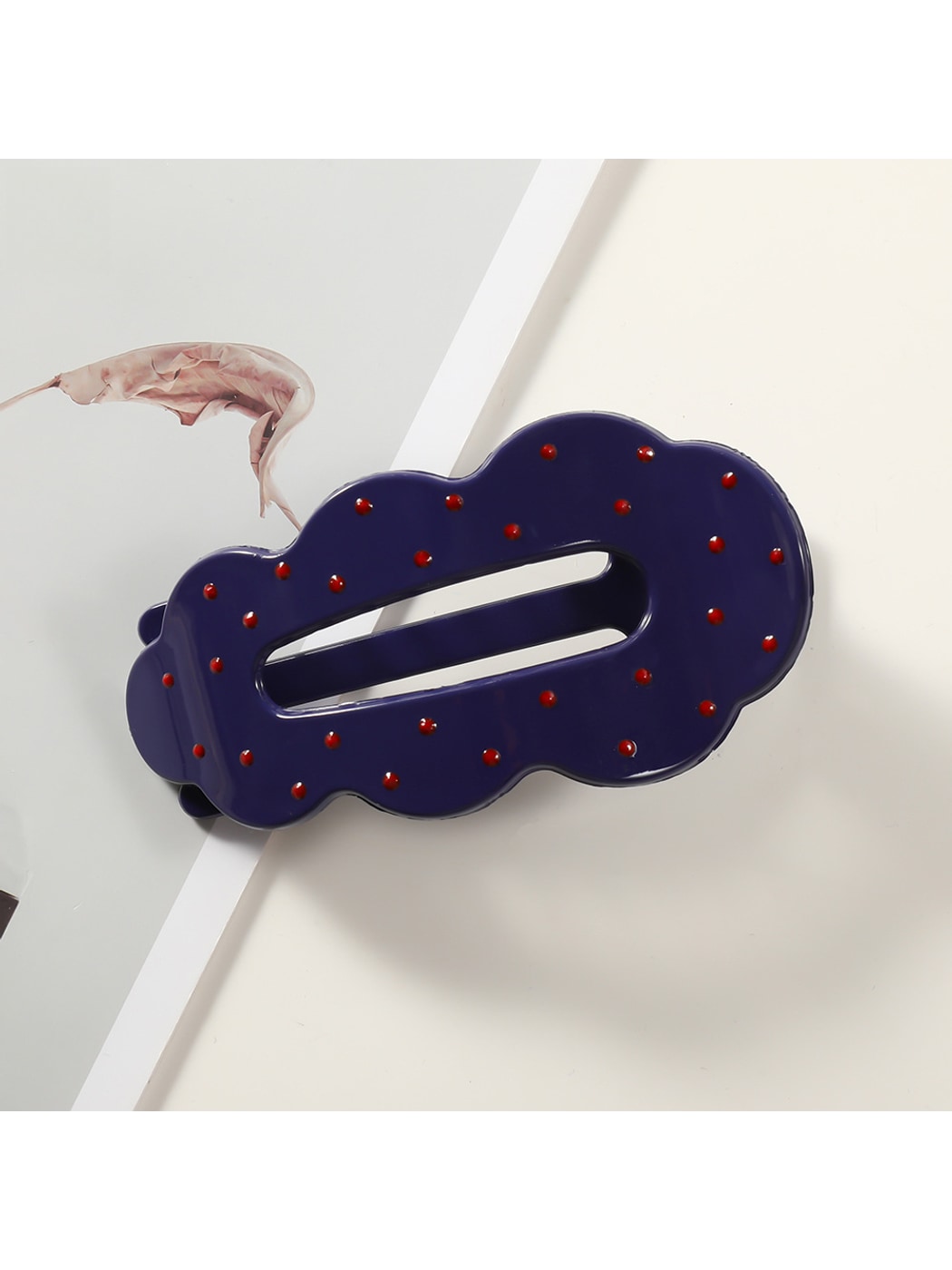 Beau - Polka Dot Cloud Shape PC Duckbill Hair Clip
