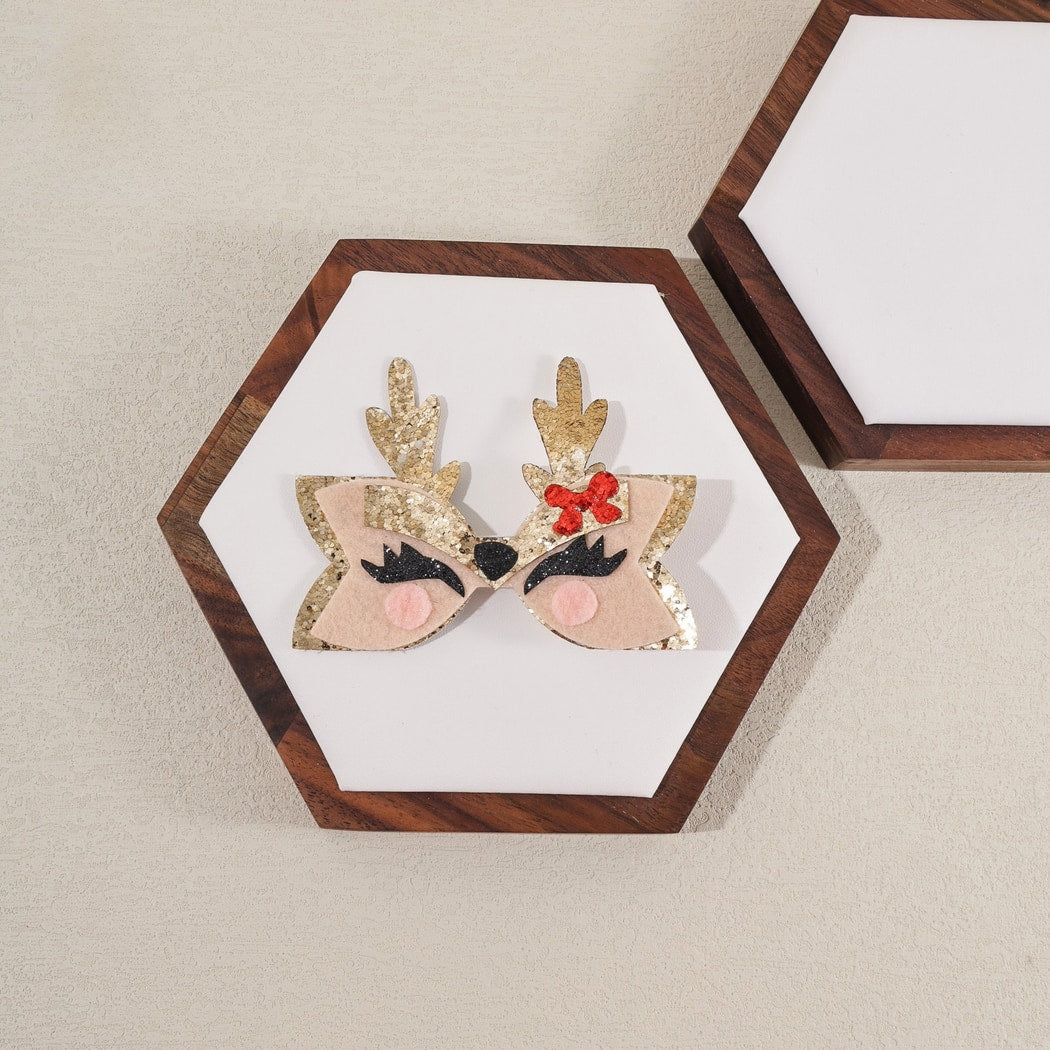 Beau - Sweet Deer Face Antler Christmas Hair Clip