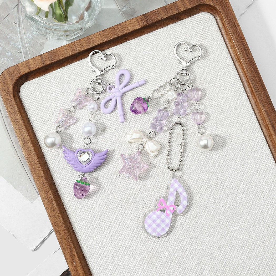 Keypus - Purple Music Note and Bow Keychain