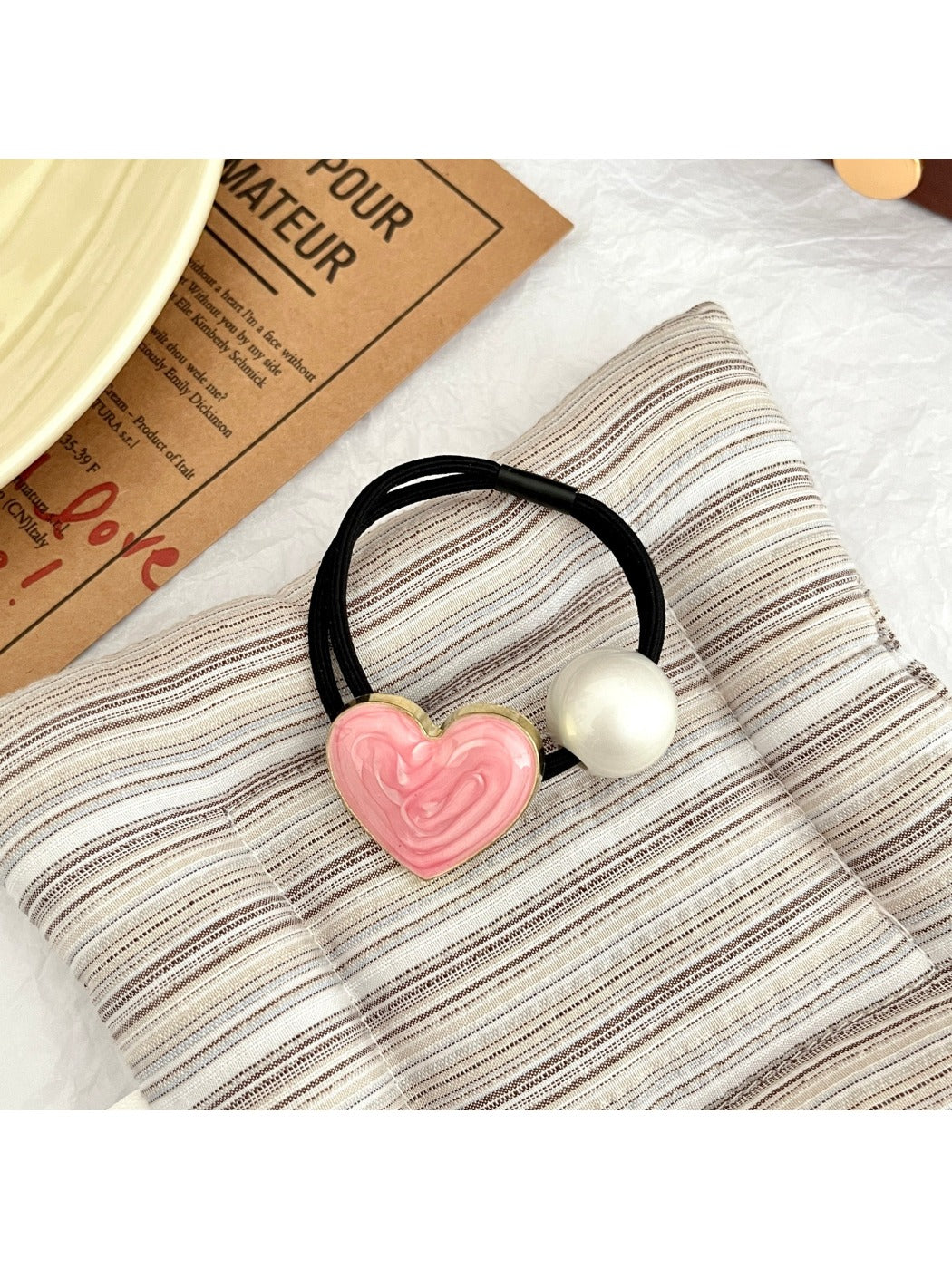 Gifty - Pink Alloy Hair Ties High Elastic Ponytail Holder