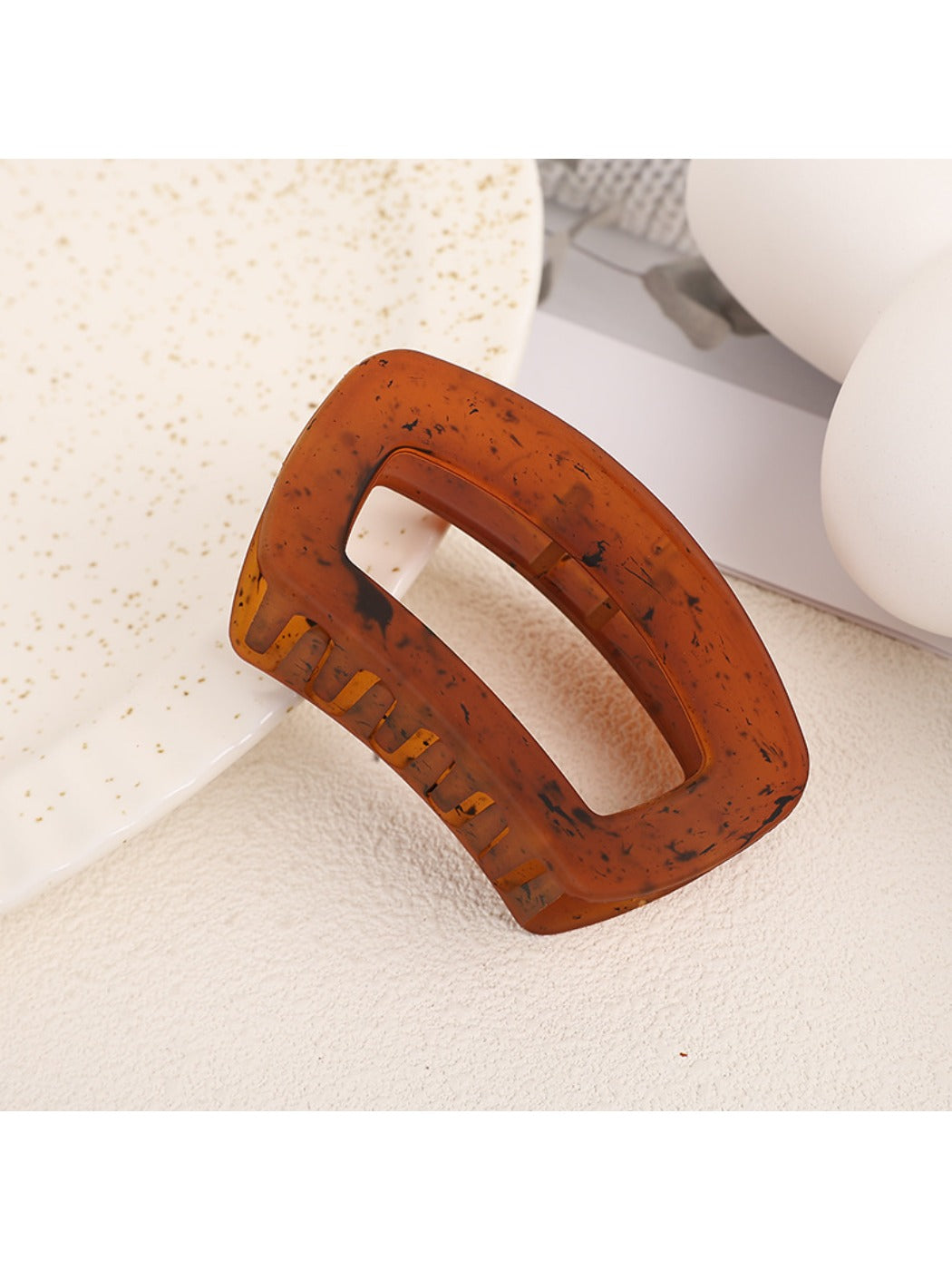 Beau - Brown Trendy Square Hair Clip