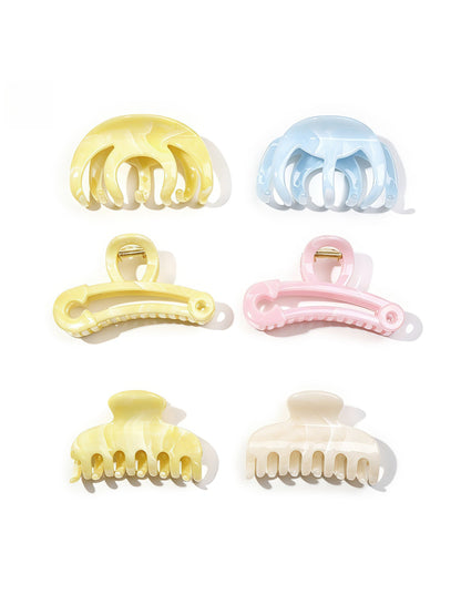Beau - Glossy Marbled Pattern Hair Claw Clip