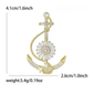 Brovia - Rhinestone Anchor Accent Alloy Brooch