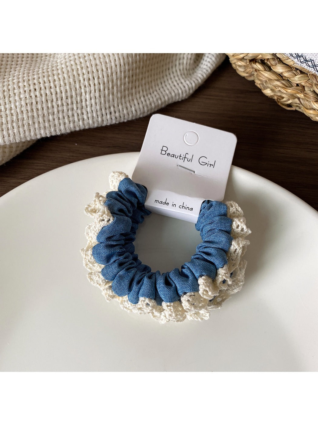 Gifty - 2 Pack Lace Trim Scrunchie