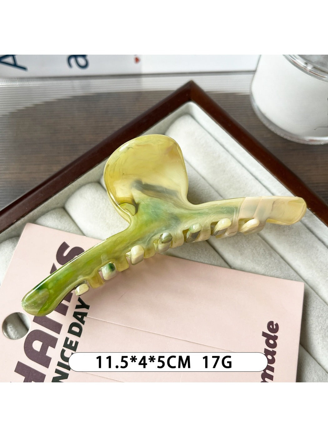 Beau large claw clip open showing strong spring mechanism