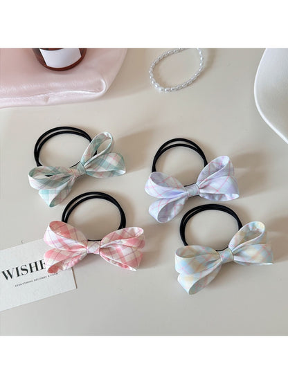 Gifty - Sweet Style Plaid Bow Decorative Ponytail Hair Tie