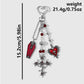 Keypus - Halloween Theme Rose Cross Keychain