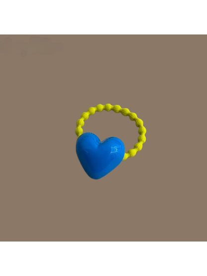 Gifty - Woven Heart Detail Polyester Hair Tie