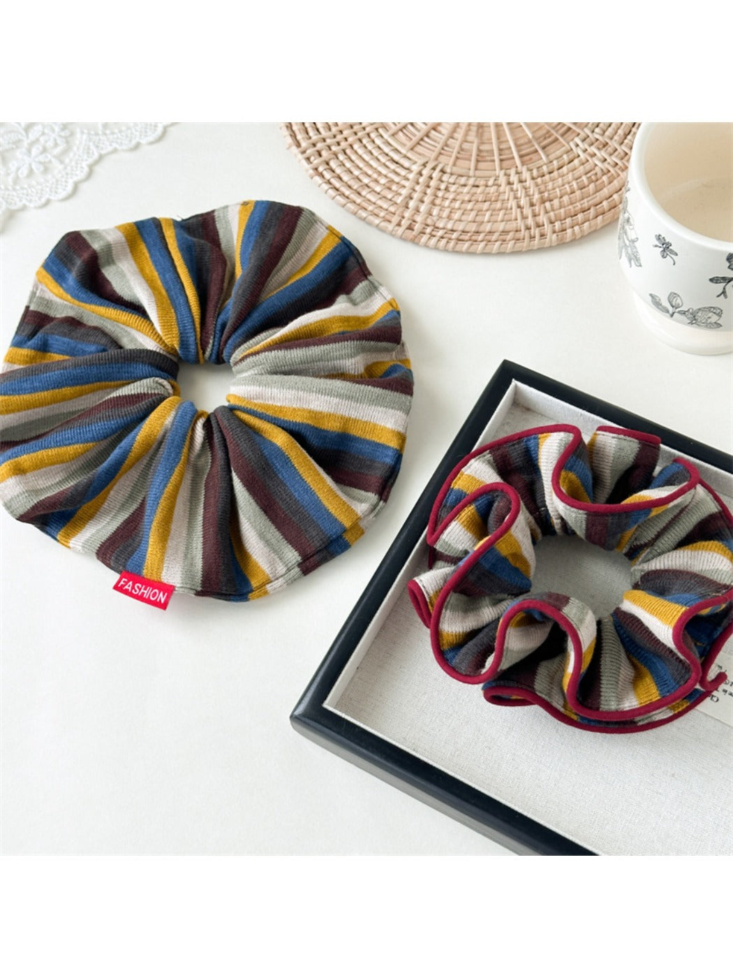 Gifty - Brown Striped Hair Ties
