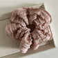 Multiple Gifty Sweet Cutout Lace Scrunchies in different colors arranged in a circle