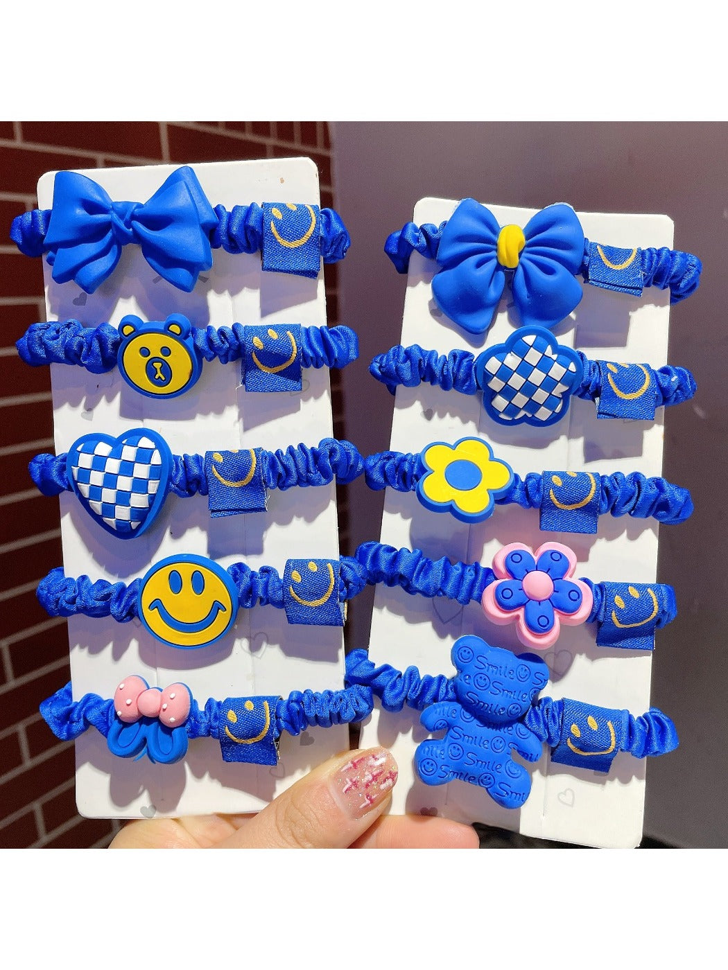 Gifty - 10pcs Blue Hair Ties Set