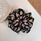 Gifty - Pleated Floral Print Polyester Scrunchie