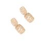 Earedge - Textured Gold Tone Alloy Dangle Earrings