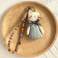 Keypus cartoon doll keychain with bright colors and embroidered details