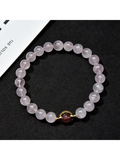 Side view of Lovra pastel beaded bracelet highlighting bead texture and color variation