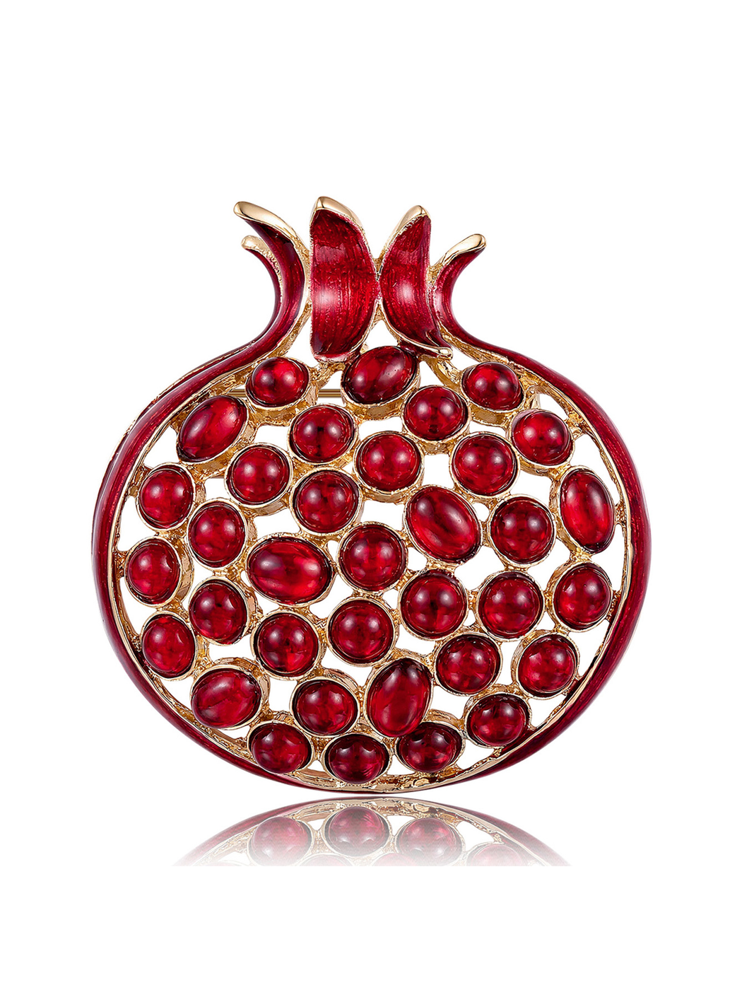 Brovia - Pomegranate Fruit Accent Alloy Brooch